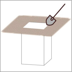 Bodenhülse einbetonieren Loch ausheben