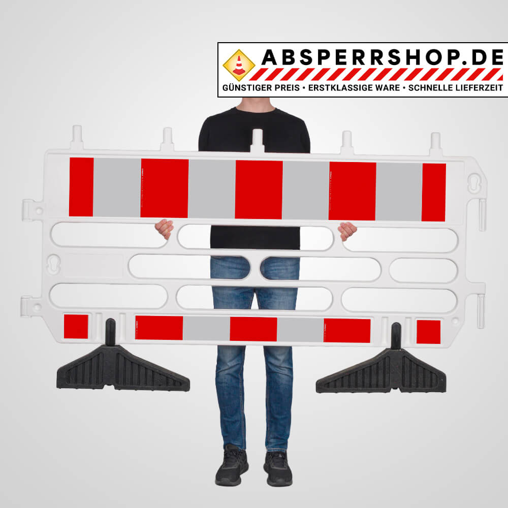 Absperrgitter, Rot/weiß, RA1, Drehbare Füße, 200 Produktbild-Vorschau 12