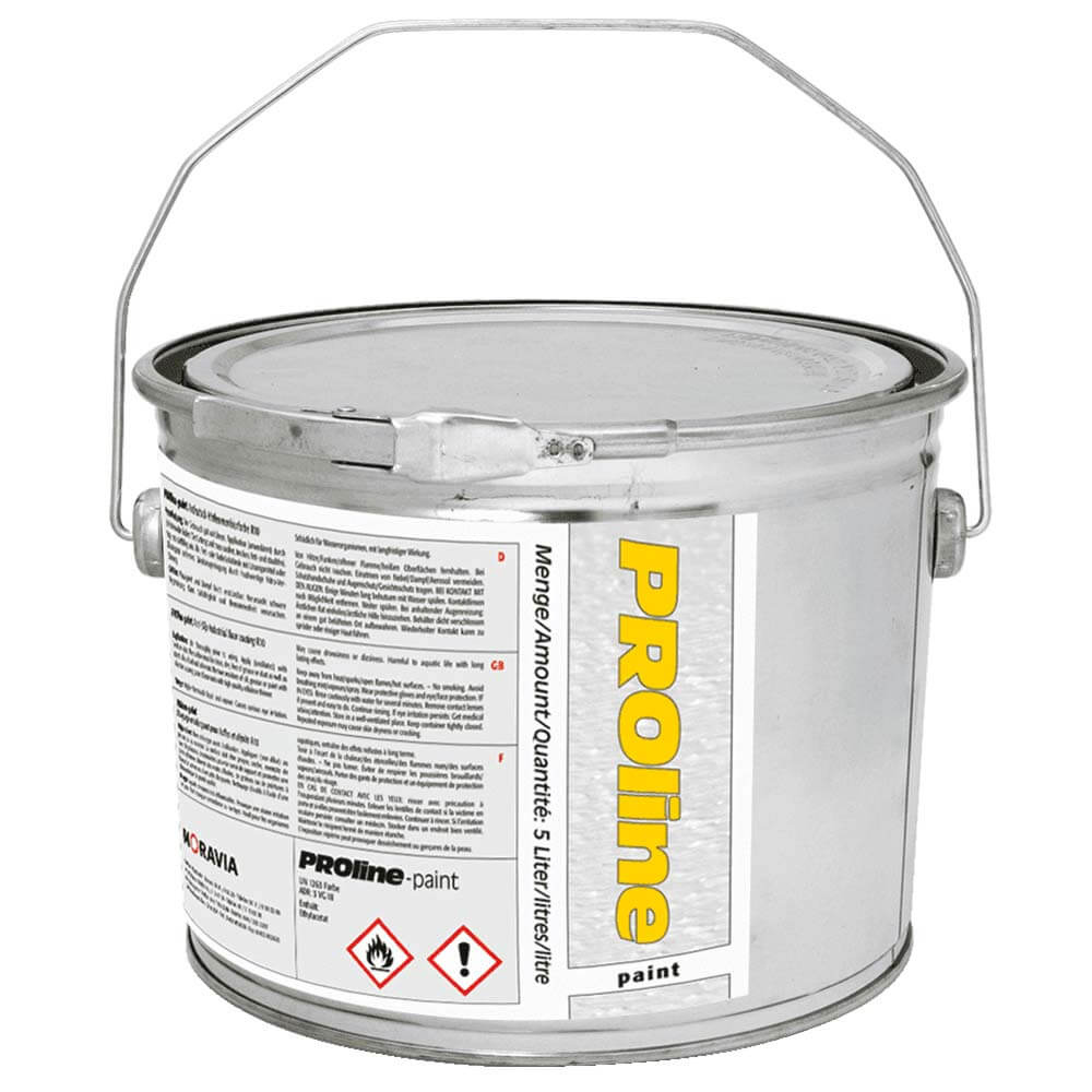 Antirutsch-Hallenmarkierfarbe PROline-paint, rutschhemmend, gelb, 5 l, Antirutschfarbe, Markierfarbe, Bodenmarkierung, Bodenfarbe