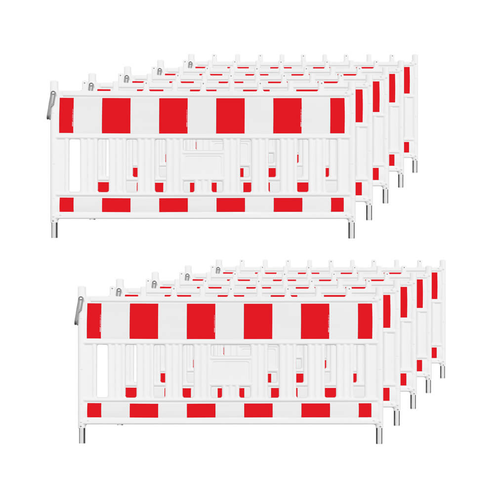 BIGPACK 10 x RSA-Absperrschrankengitter FUTURE, RA2, 2,15 x 1,11 m, Schrankenzaun, Absperrschranke, Absperrzaun