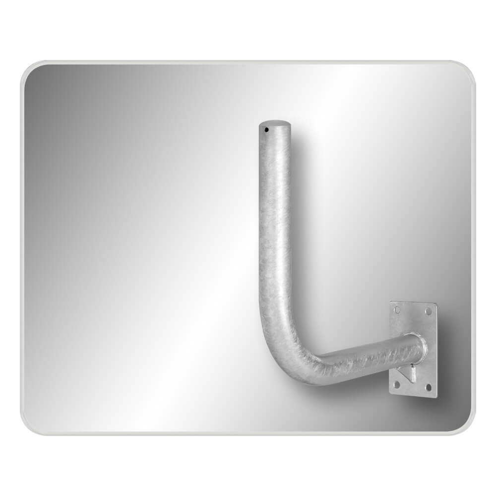 MIRAC Kontrollspiegel, Acrylglas, Schutzrahmen weiß, 100 x 80 cm, mit Wandarm