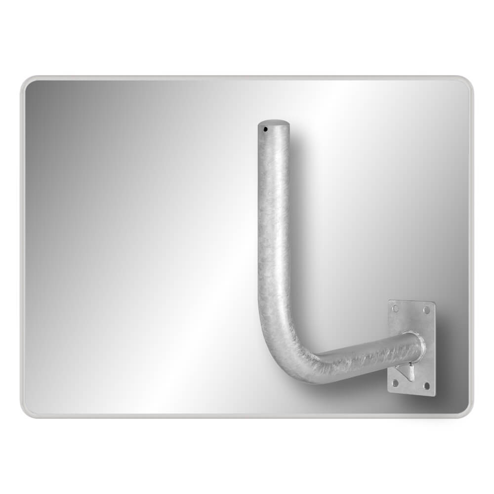 MIRAC Kontrollspiegel, Acrylglas, Schutzrahmen weiß, 80 x 60 cm, mit Wandarm