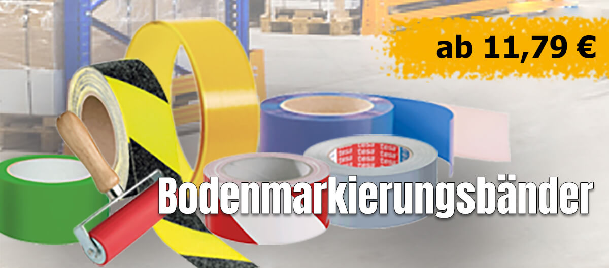 Bodenmarkierungen mit unseren Bodenmarkierungsbändern