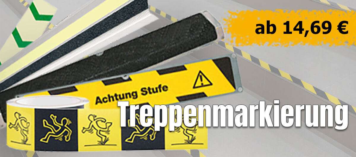 Treppen und Stufen. Stufen- und Treppenmarkierung