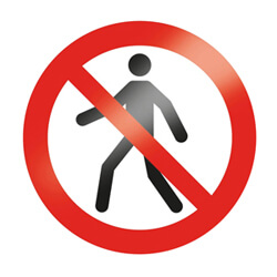 Fußgänger verboten