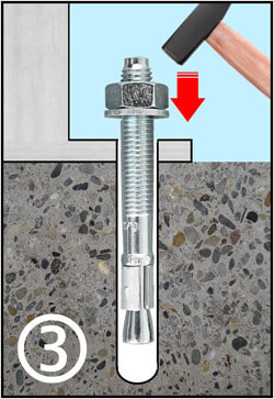 Ankerbolzen eingeschlagen