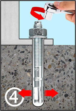 Ankerbolzen festziehen