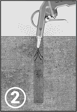 Ankerbolzen gesäubert