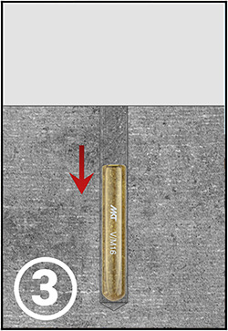 Ankerbolzen eingeschlagen