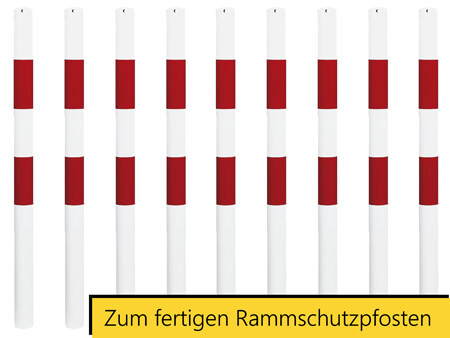 Zum Rammschutzpfosten aus Stahl rotweiß feuerverzinkt