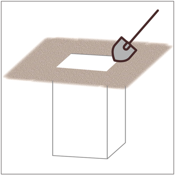 Pfosten einbetonieren Loch ausheben